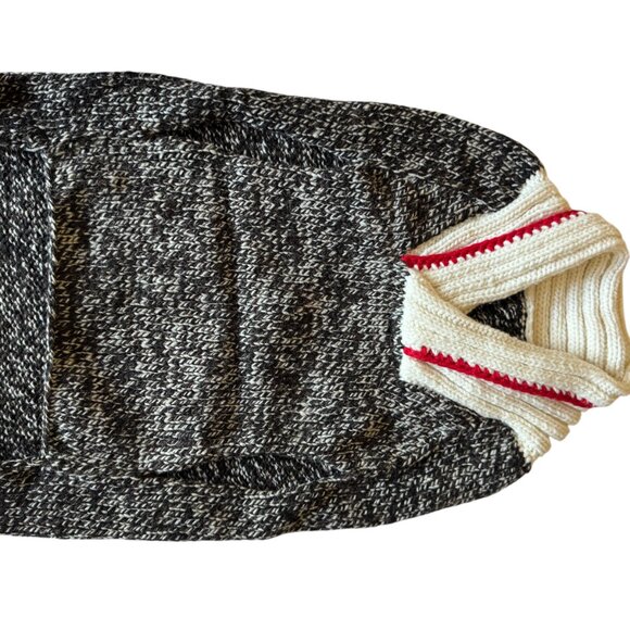 Chilly Dog 100% Wool Hand knit Boyfriend Sweater Shawl Collar Classic Fair Trade - Picture 3 of 16